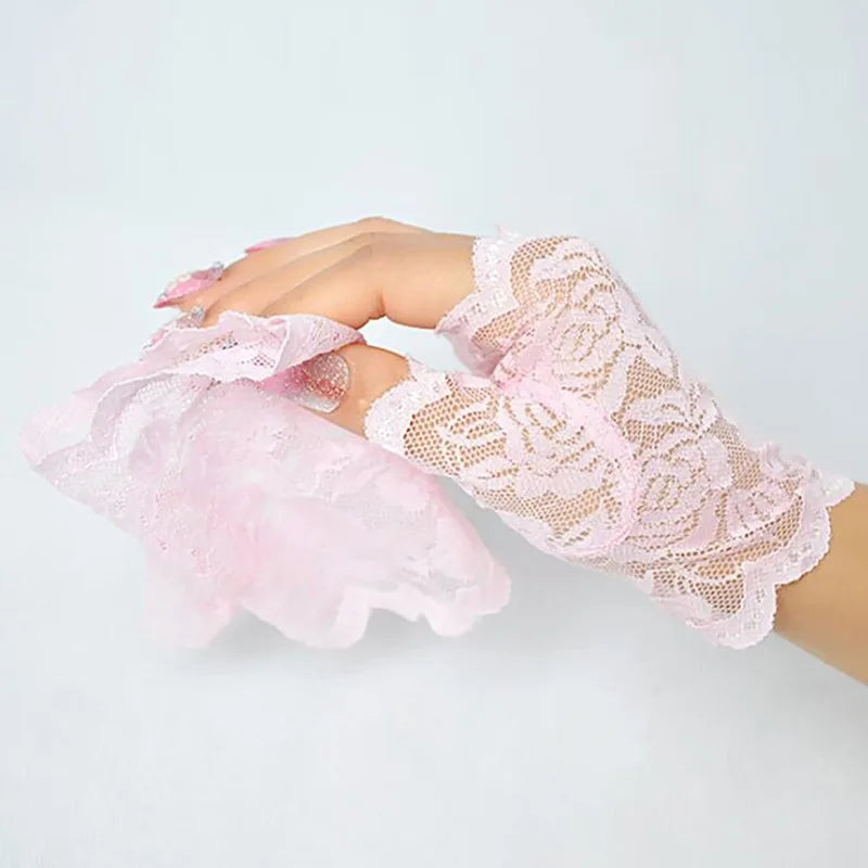 Sexy Bridal Lace Fingerless Gloves Women Party Dressy
