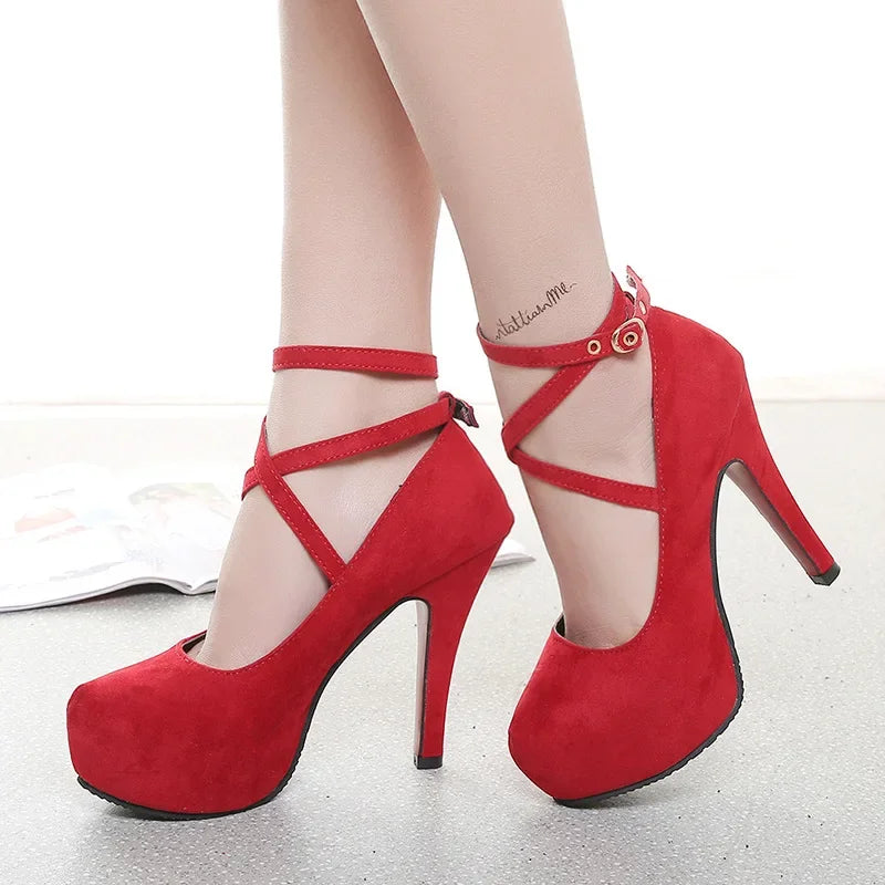 14CM Super High Heels – Waterproof Platform Pumps