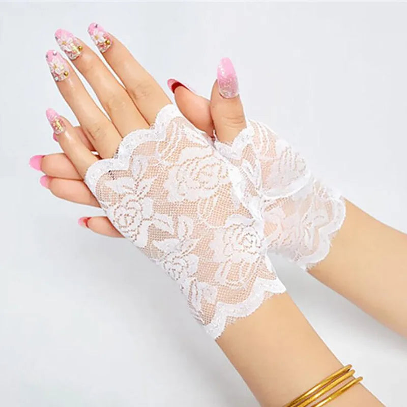 Sexy Bridal Lace Fingerless Gloves Women Party Dressy