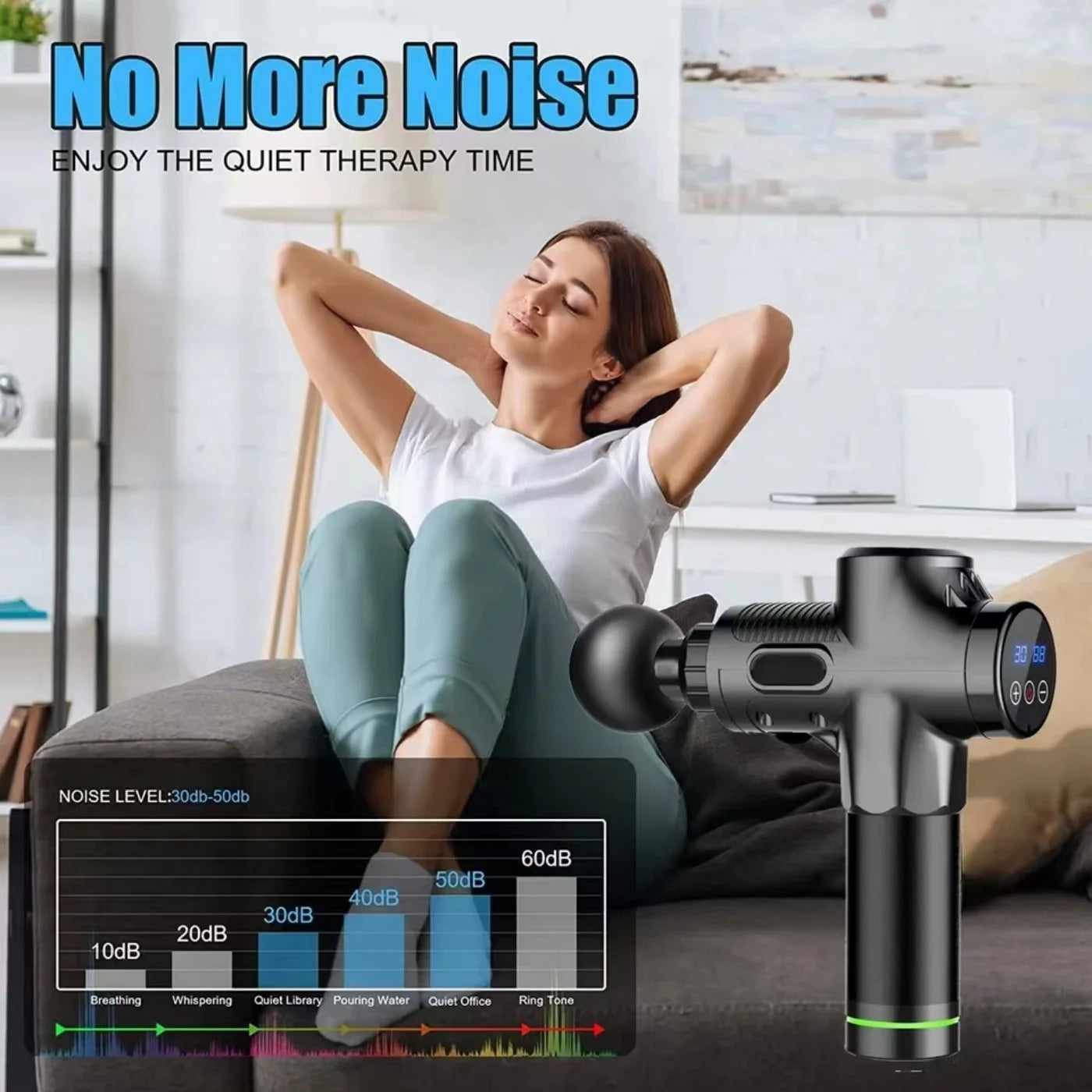 Deep Tissue Massage Gun Percussion 30-Speed LED Massager