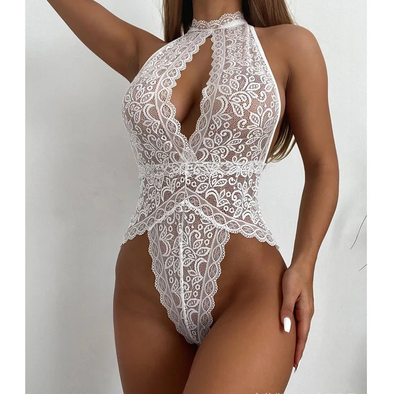 Sexy Lace Teddy Bodysuit Lingerie Women Plus Size