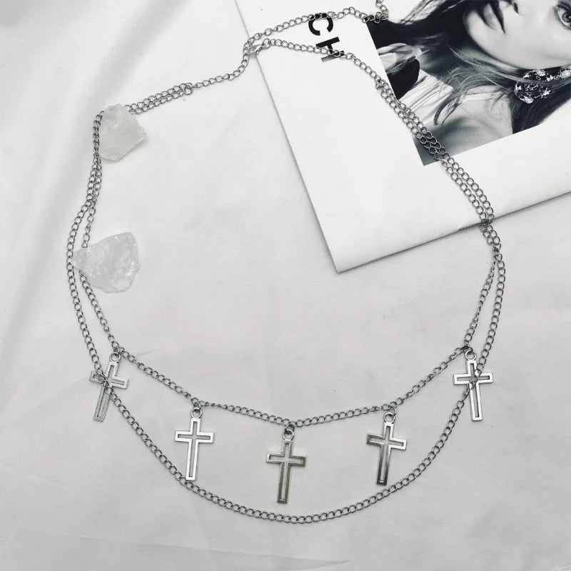 Layered Cross Belly Chain Waist Body Chain Jewelry Belt