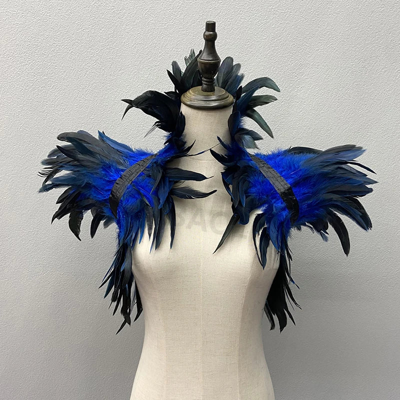 Women’s Natural Feather Shrug Shawl Gothic Punk Wrap