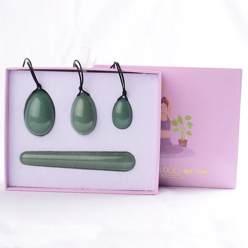 Rose Quartz & Jade Yoni Egg Set Kegel Pelvic Floor Trainer