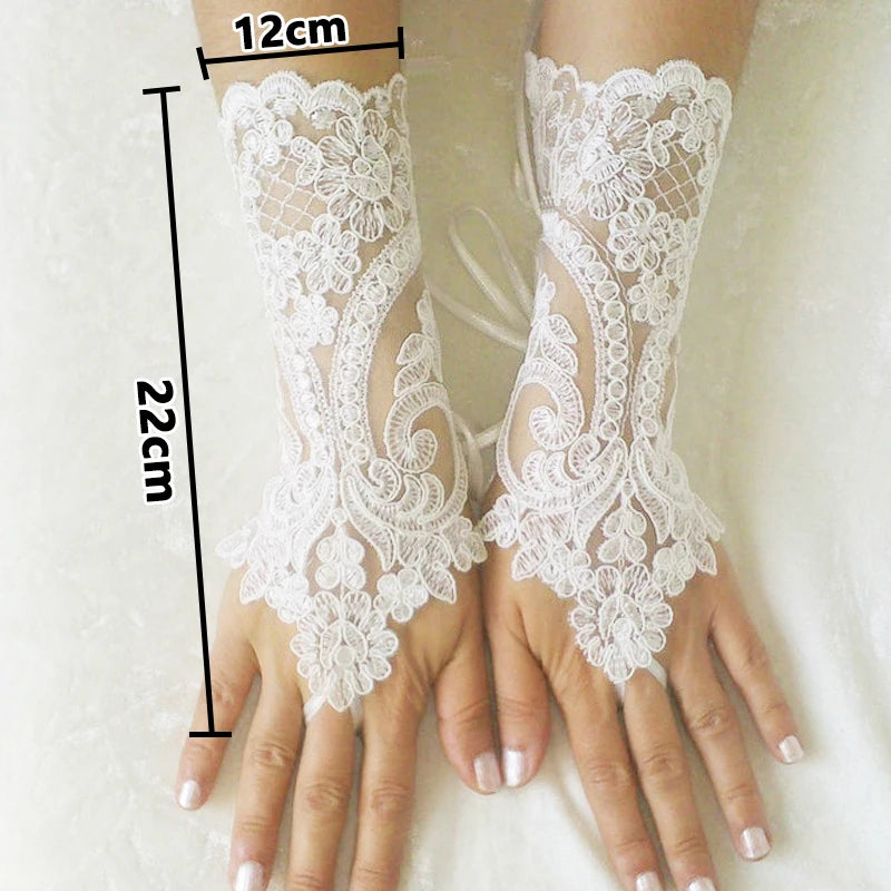 Women’s Lace Fingerless Gloves Wedding Party Accessory
