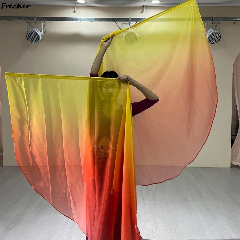 Modern Dance Flag Props Colorful Wings Scarf for Women