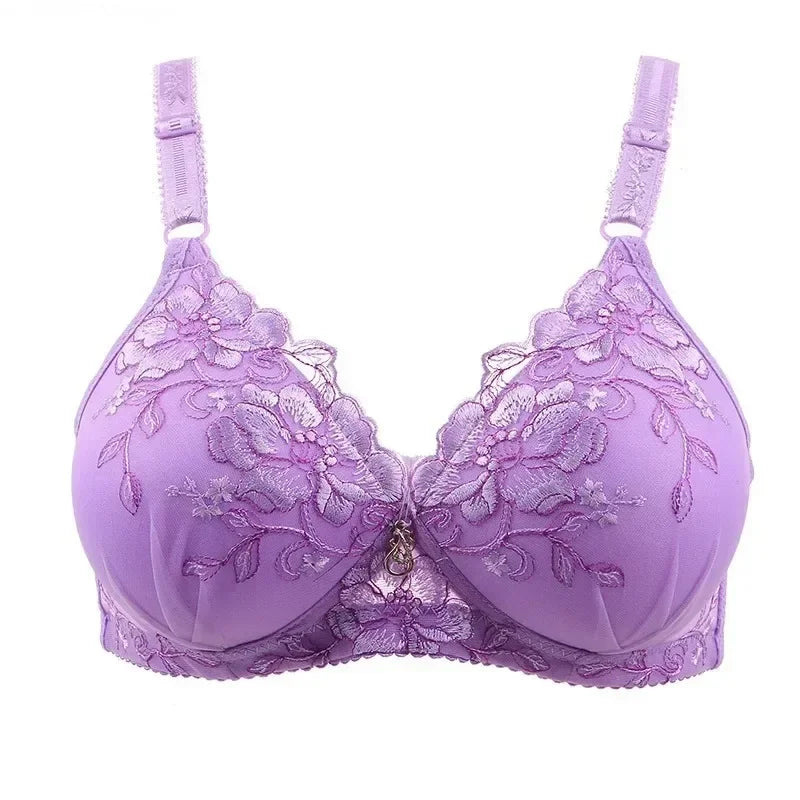 Vintage Floral Push-Up Bralette Women Adjustable Lingerie