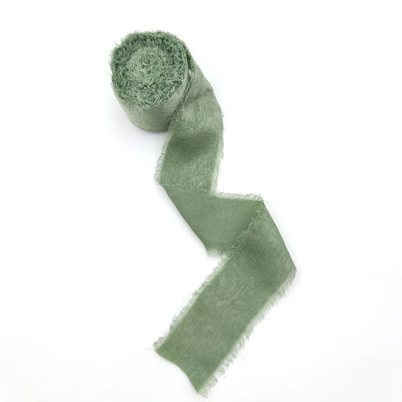 Sparkling Chiffon Silk Ribbon Bridal Bouquet Wrap Decor