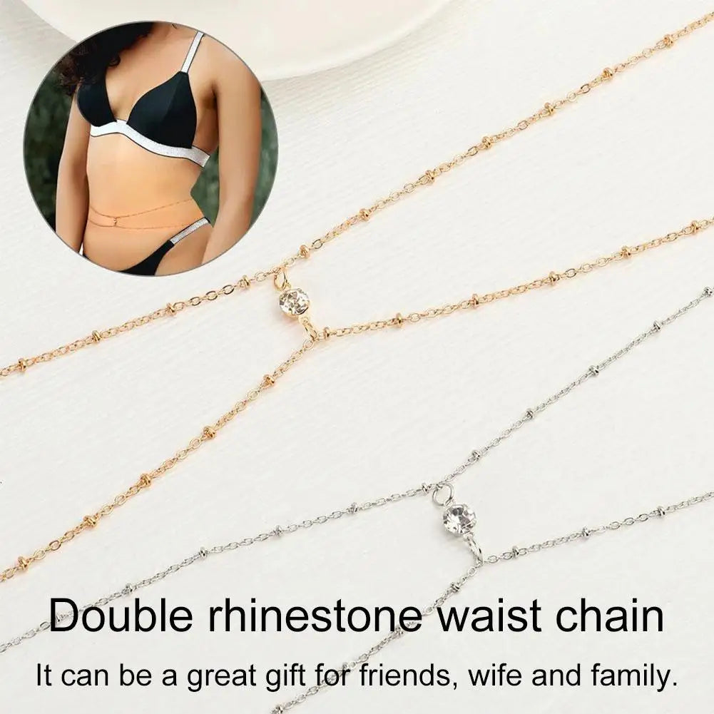 Double Layer Bead Waist Chain Jewelry for Women Summer