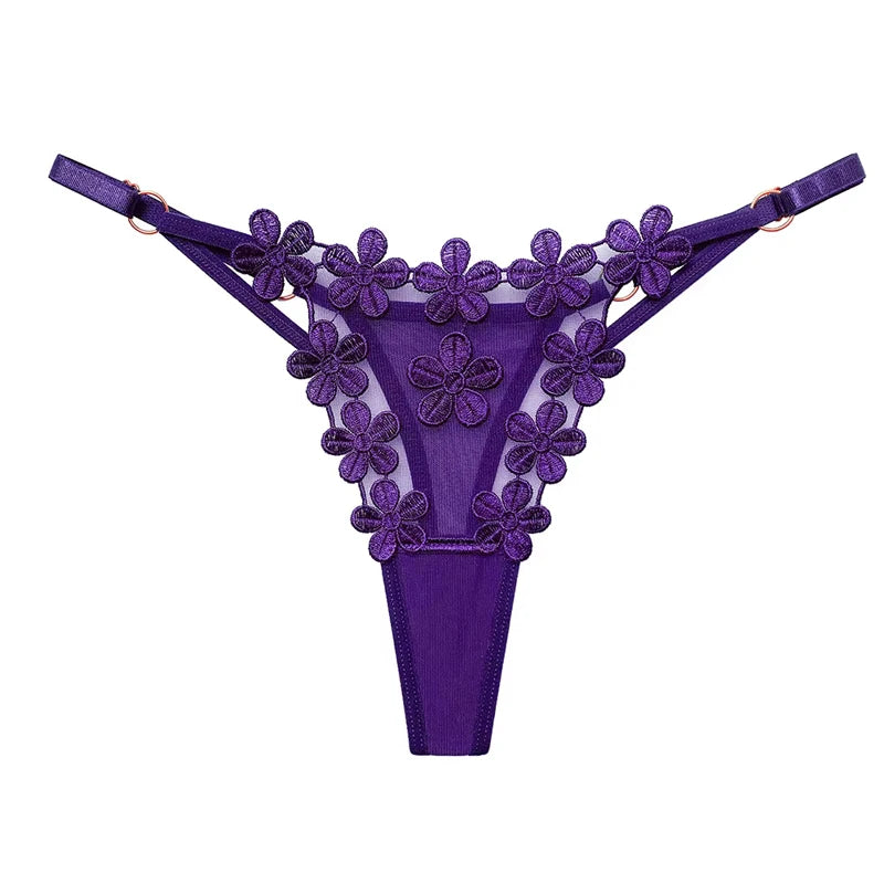 Sexy Lace Thong Women Butterfly Low-Waist Mesh Panties