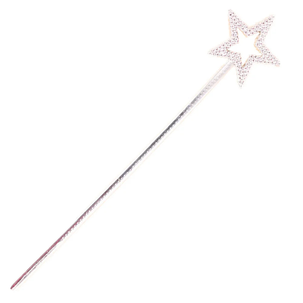 6Pcs Silver Pentagram Fairy Angel Wands Party Cosplay