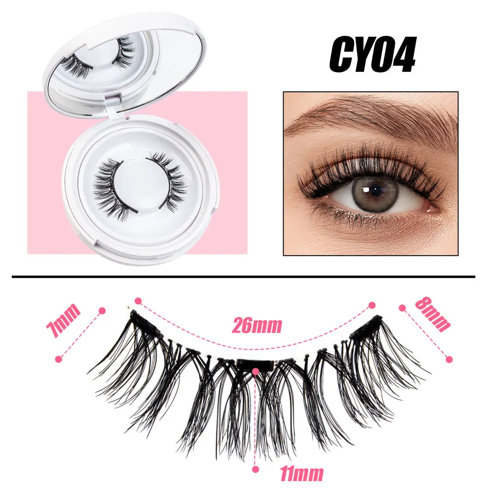 2 Pairs Reusable Magnetic Lashes with Tweezer
