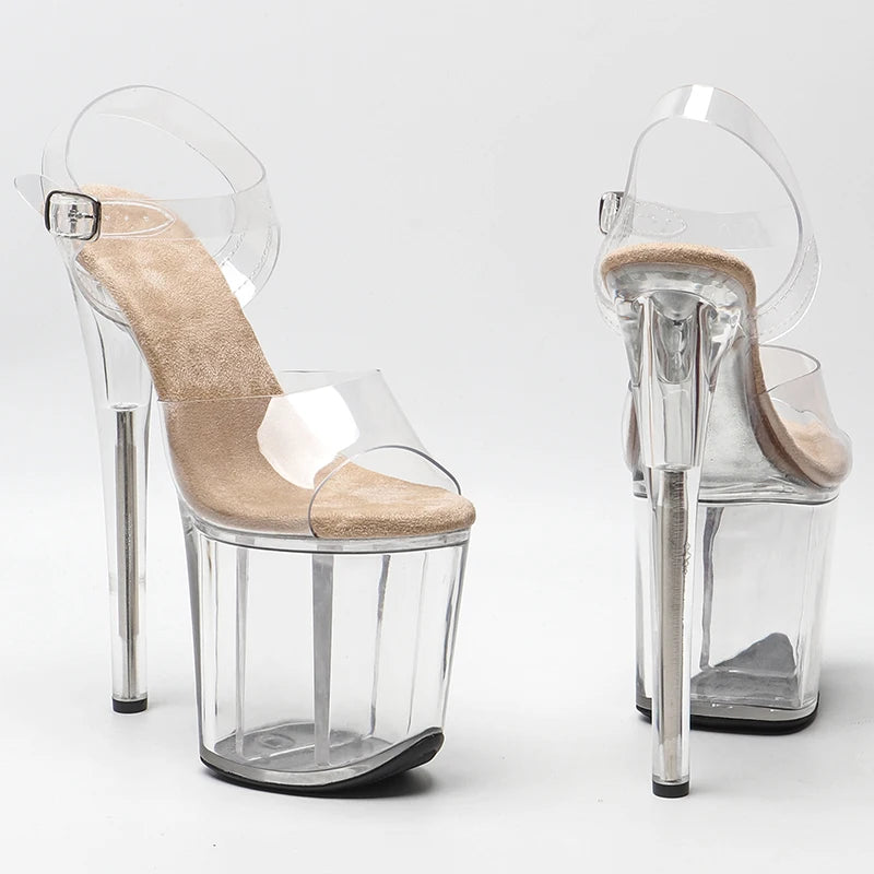 20CM/8Inch Clear PVC Platform Sandals – Pole Dancing High Heels