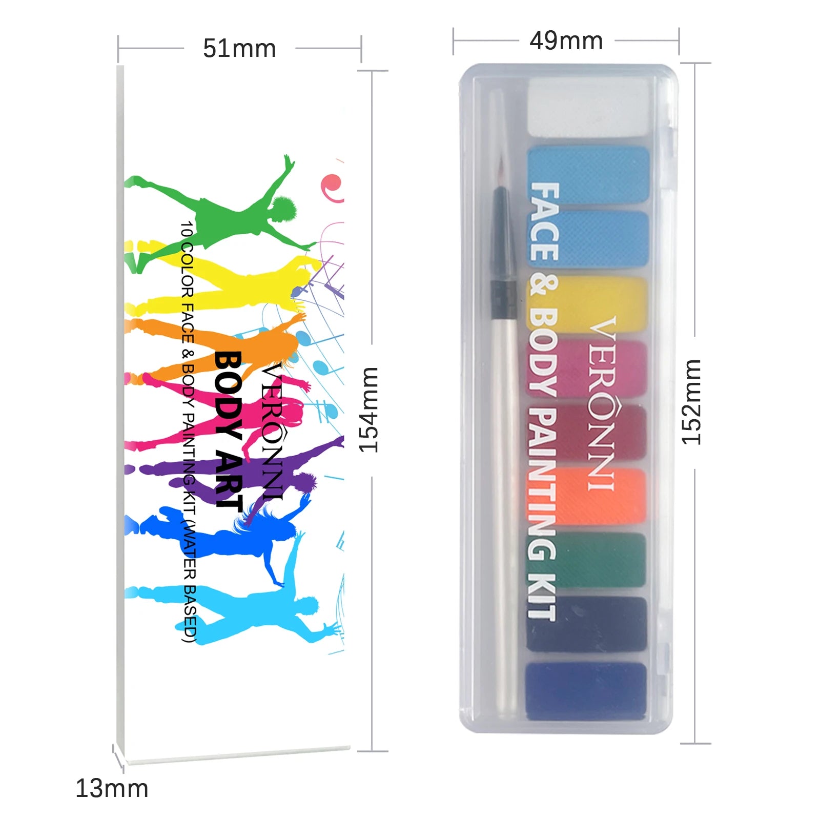 10-Color Luminous Neon Face Paint Pigments for Halloween