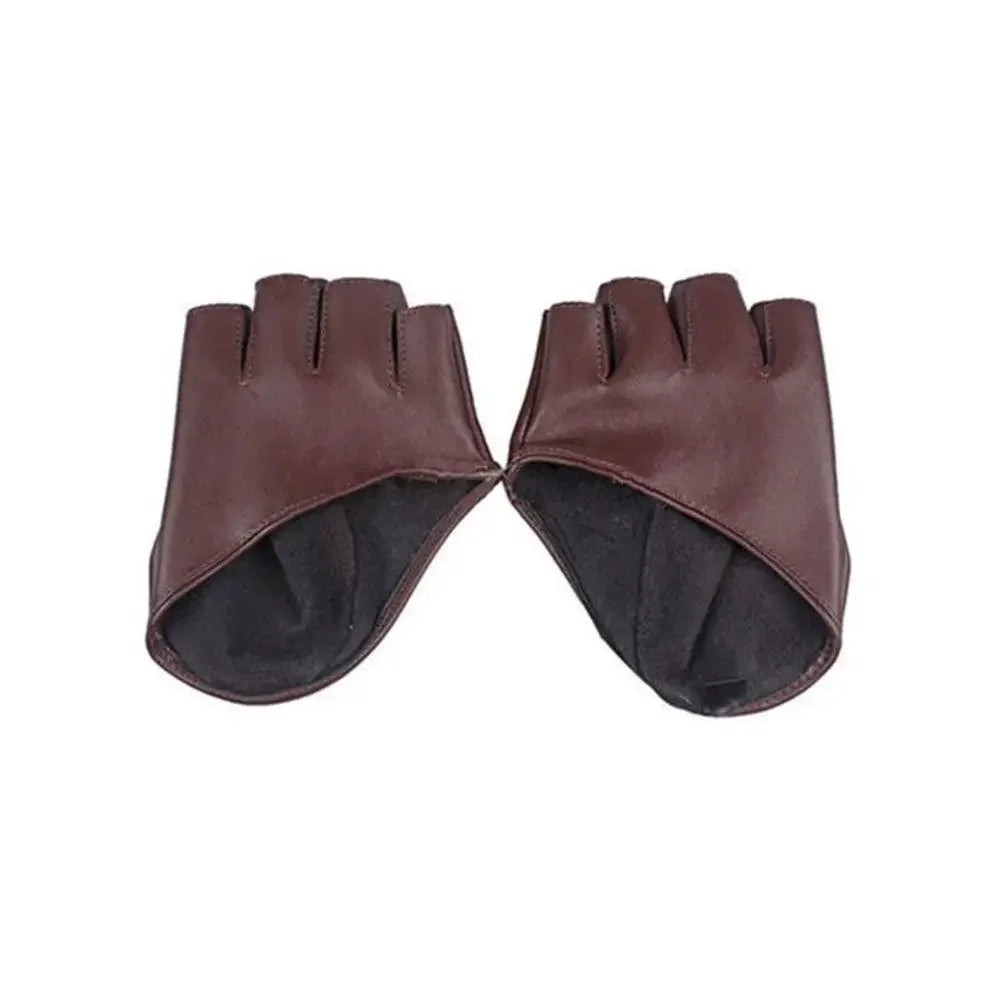 PU Leather Fingerless Gloves for Women Pole Dance