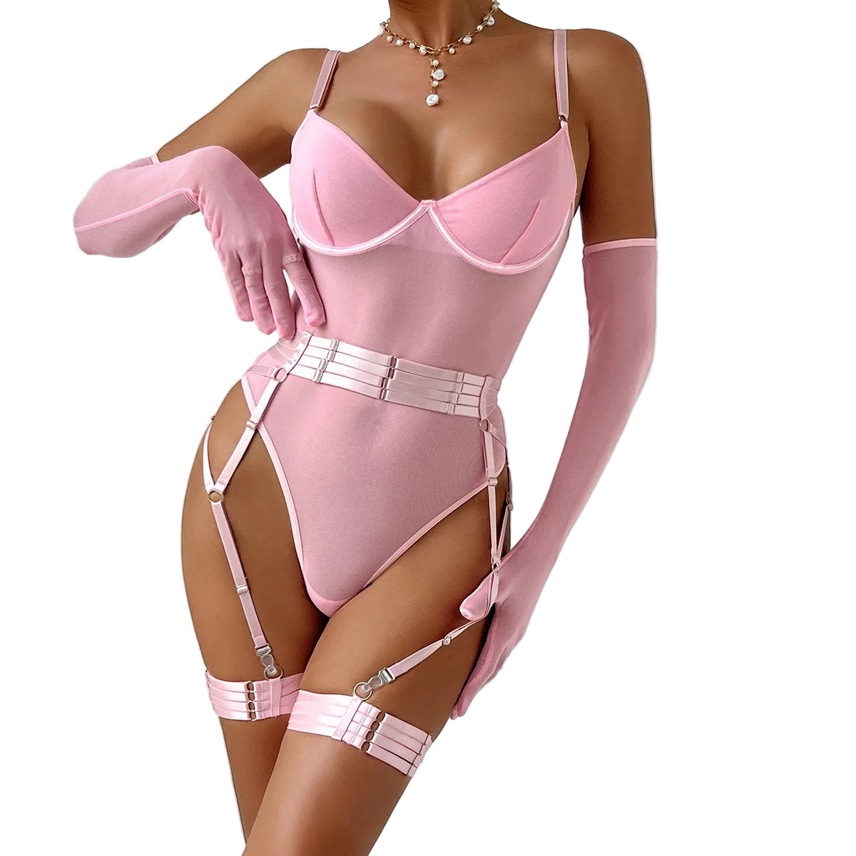 Sexy Mesh Bodysuit Lingerie Women Lace One-Piece Suit