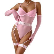 Sexy Mesh Bodysuit Lingerie Women Lace One-Piece Suit