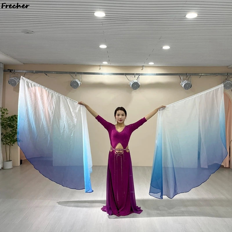 Modern Dance Flag Props Colorful Wings Scarf for Women