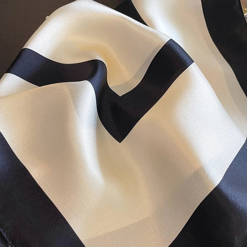 Luxury Silk Square Scarf Women Print Wrap