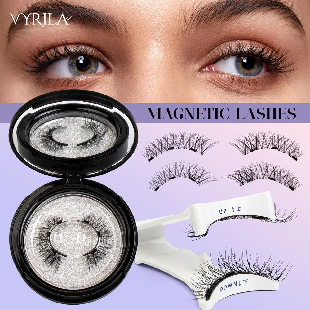 2 Pairs Reusable Magnetic Lashes with Tweezer