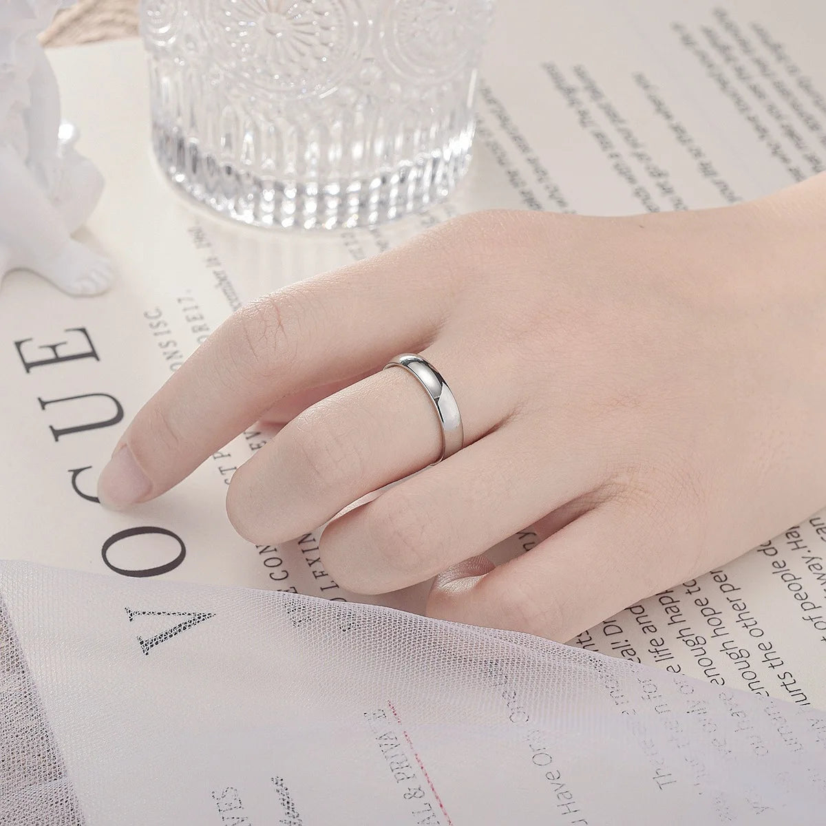 Gold Plated Women’s Wedding Engagement Couple Ring Gift