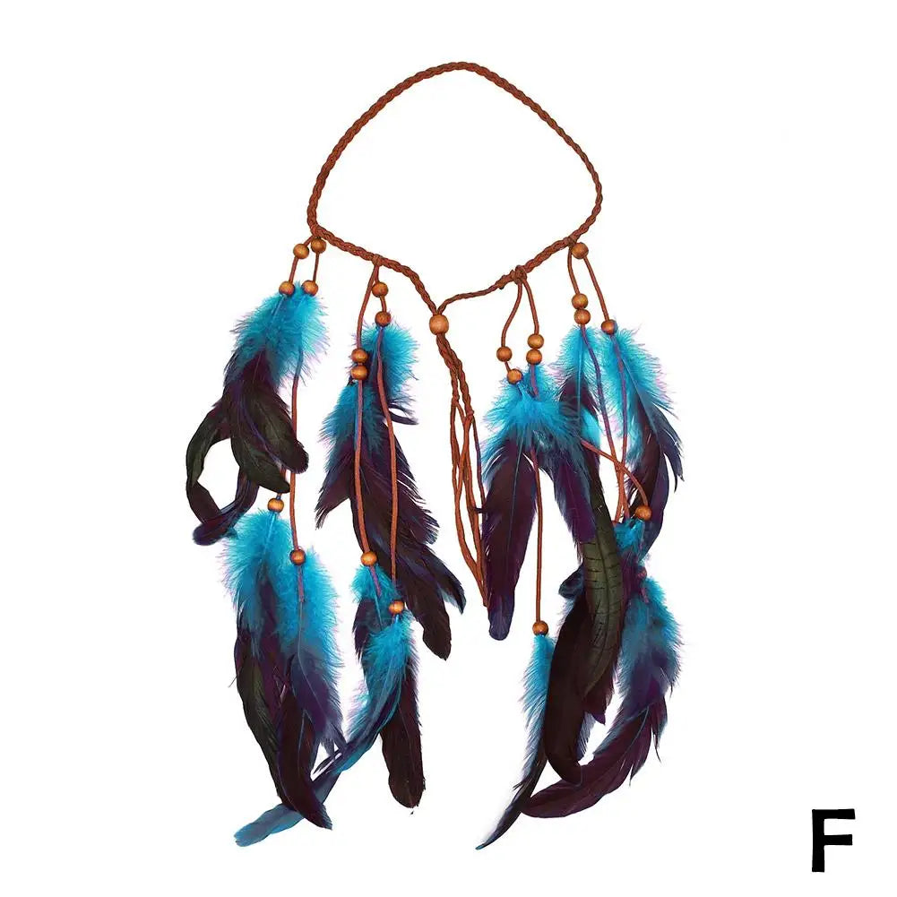 Boho Feather Headband Gypsy Hippie Hair Accessory