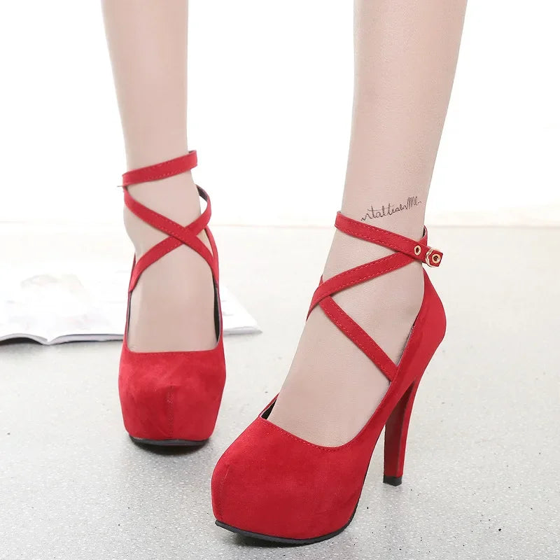 14CM Super High Heels – Waterproof Platform Pumps