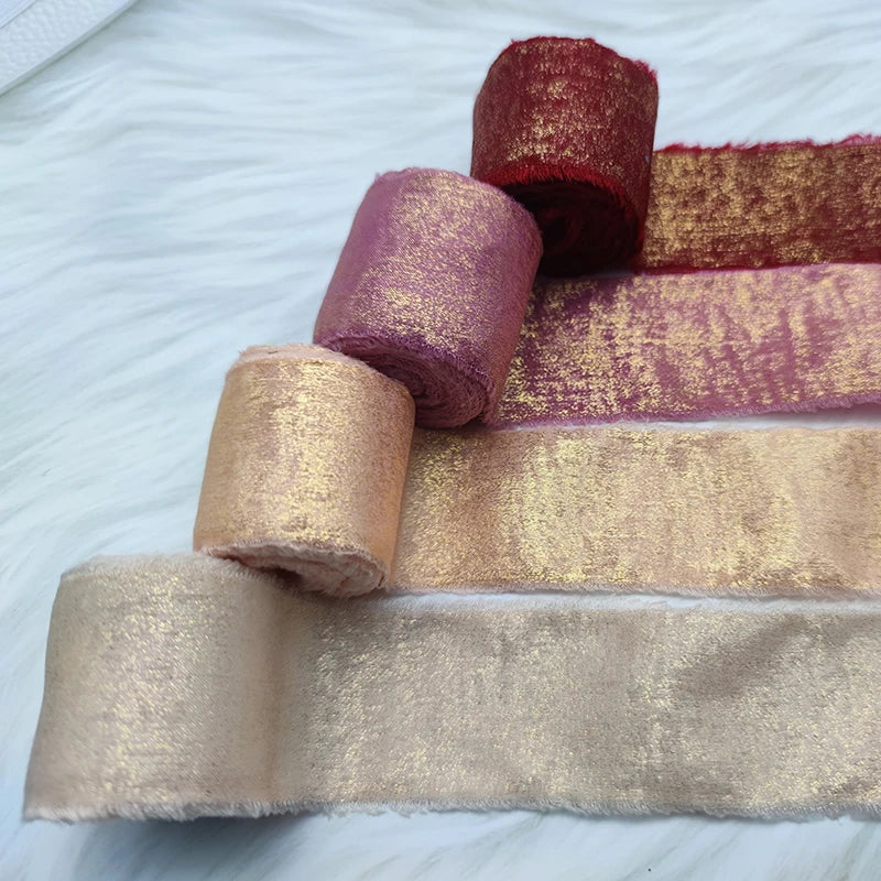 Sparkling Chiffon Silk Ribbon Bridal Bouquet Wrap Decor