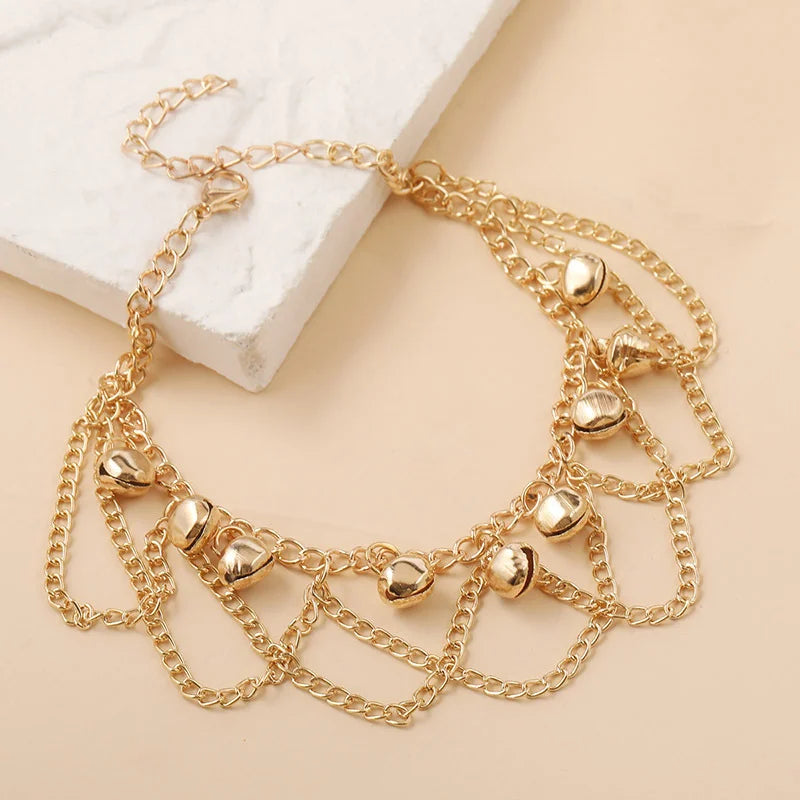 Boho Beach Anklet with Bells & Tassel Jewelry Women