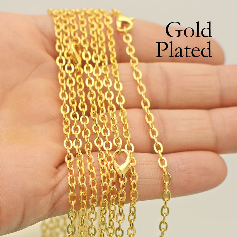 100PCS Silver Plated Necklace Chains 18-30 Inch Women