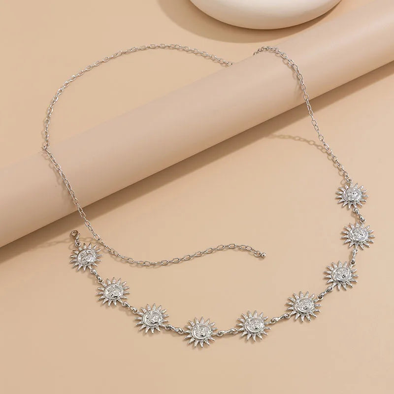 Boho Gold Sun Waist Chain for Women Summer Festival