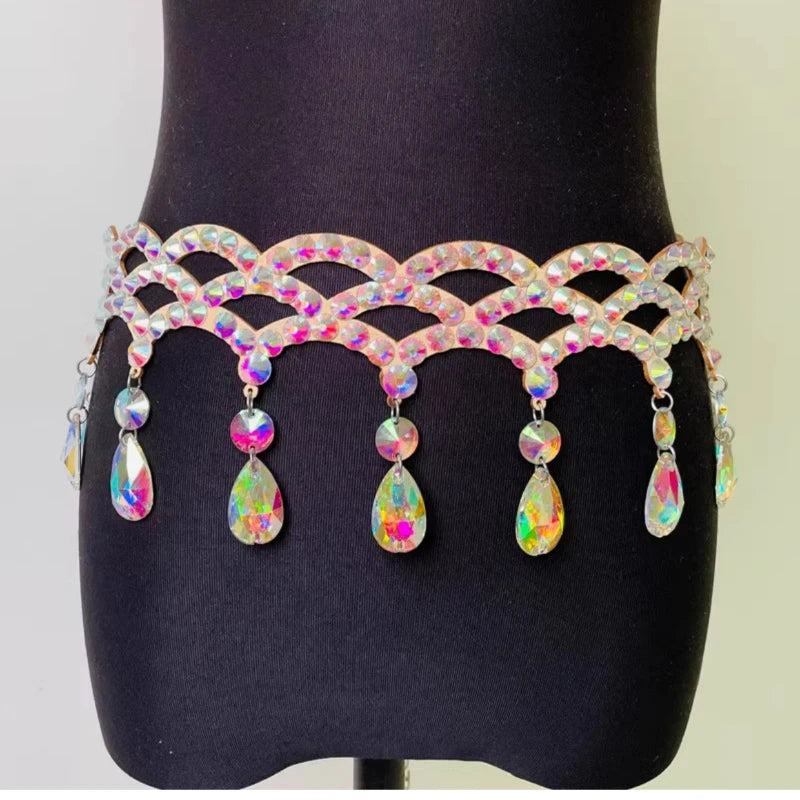 Sparkling Belly Dance Waist Chain Performance Navel Jewelry