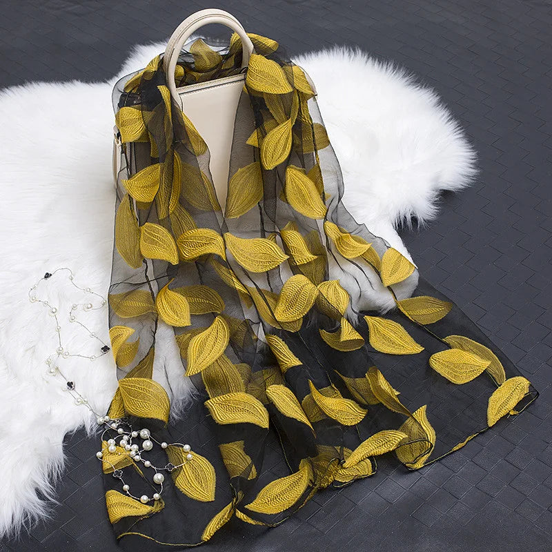 Elegant Silk Scarf Women Long Shawl Wrap Hijab