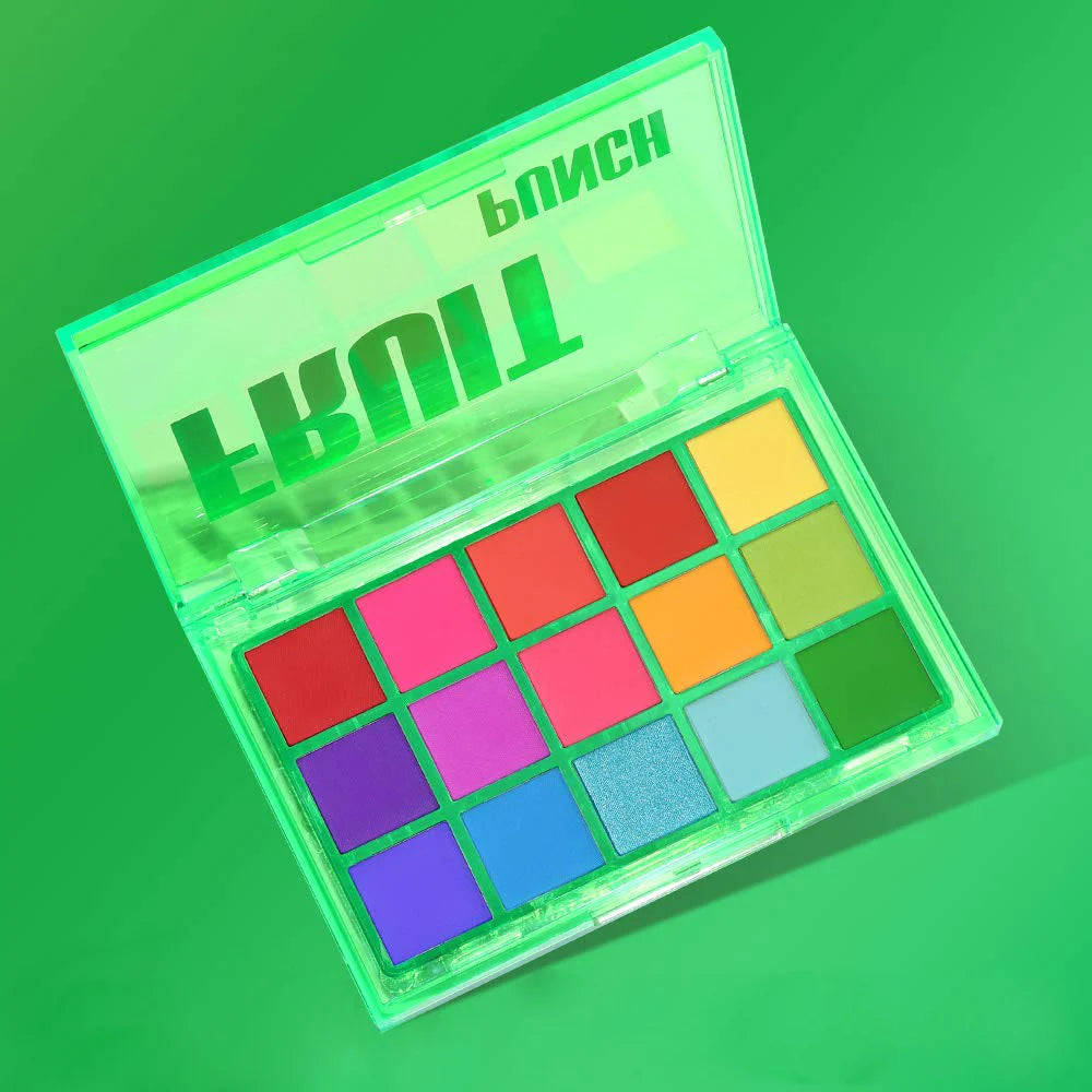 15-Color Neon Eyeshadow Palette Vibrant Pigmented Makeup