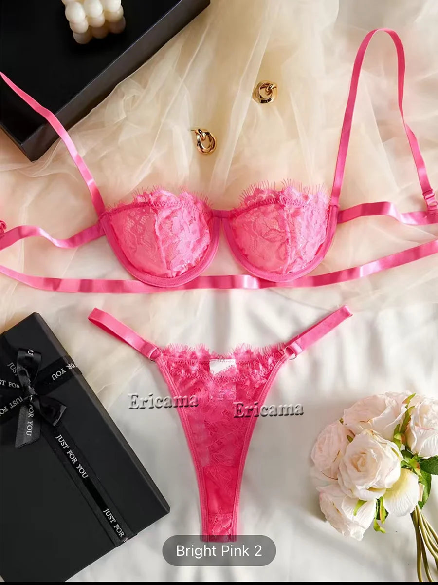 Women’s 2-Piece Floral Embroidery Lingerie Set Sexy