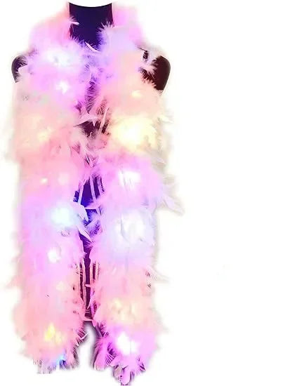 2M Colorful Feather Boa LED Lights Party Dance Accessory