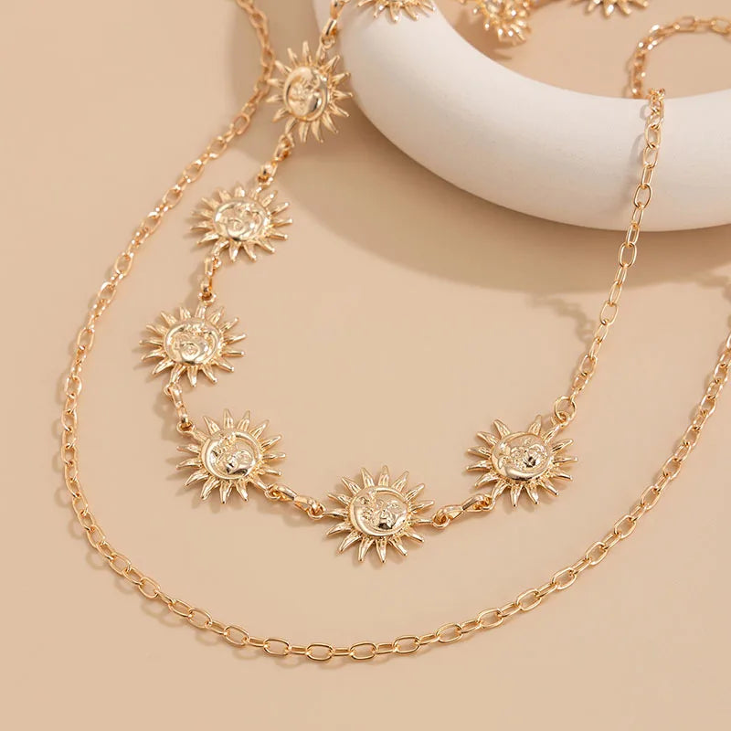 Boho Gold Sun Waist Chain for Women Summer Festival