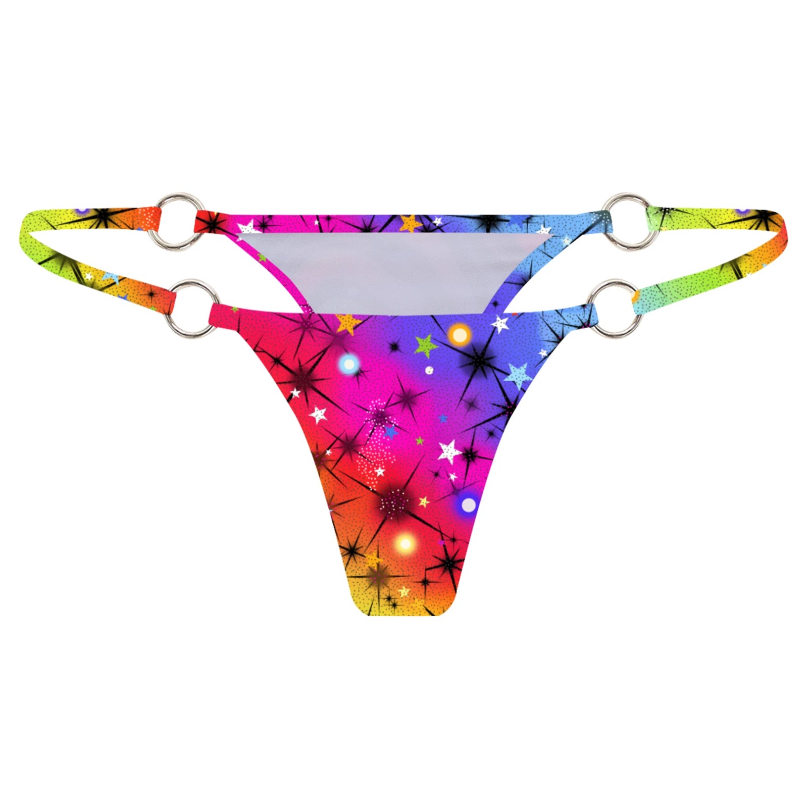Women’s Rave Disco Pole Dance Outfit 3-Piece Skirt Set