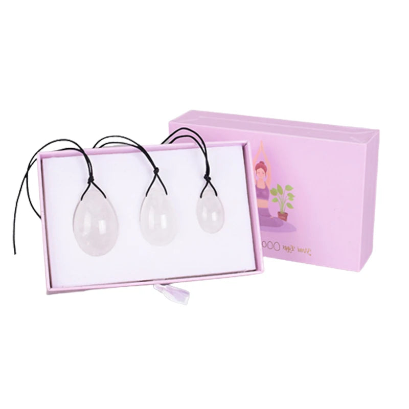 Rose Quartz & Jade Yoni Egg Set Kegel Pelvic Floor Trainer