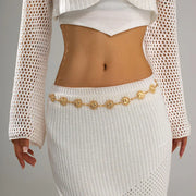 Boho Gold Sun Waist Chain for Women Summer Festival