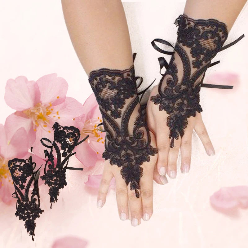 Women’s Lace Fingerless Gloves Wedding Party Accessory
