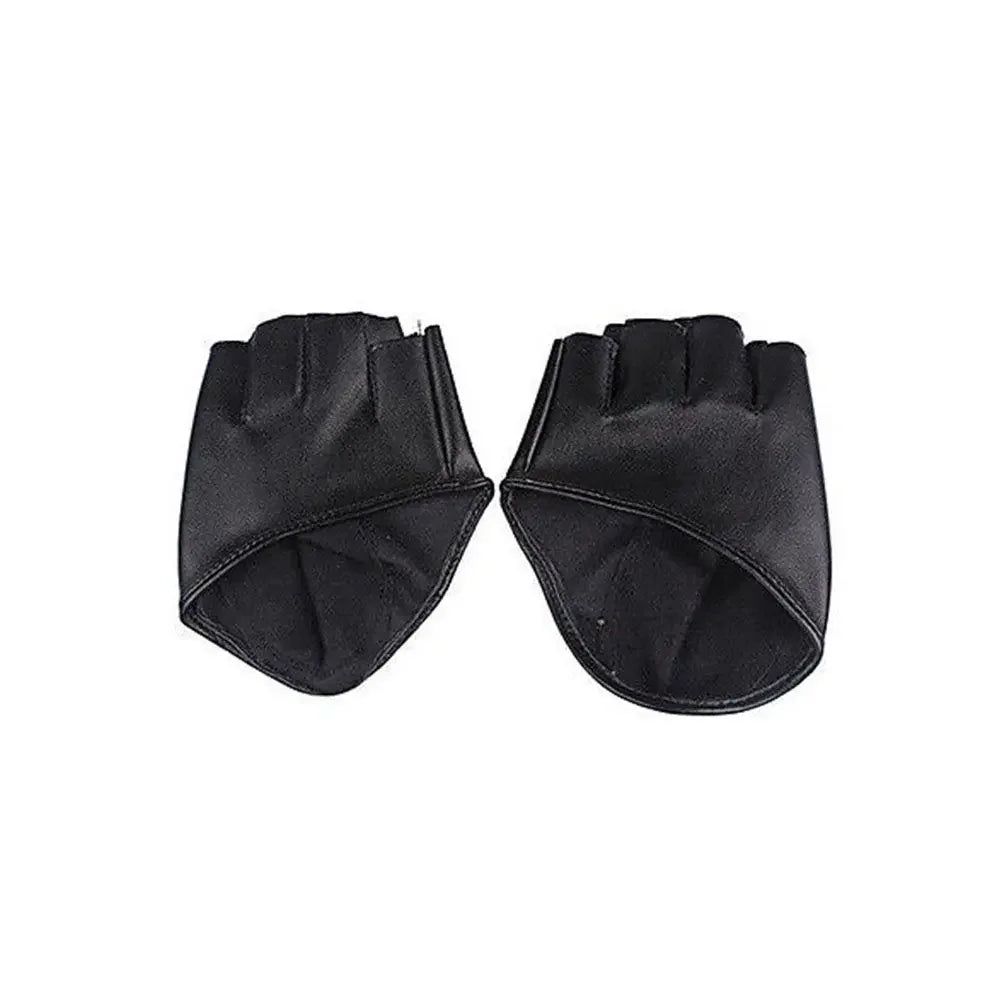 PU Leather Fingerless Gloves for Women Pole Dance