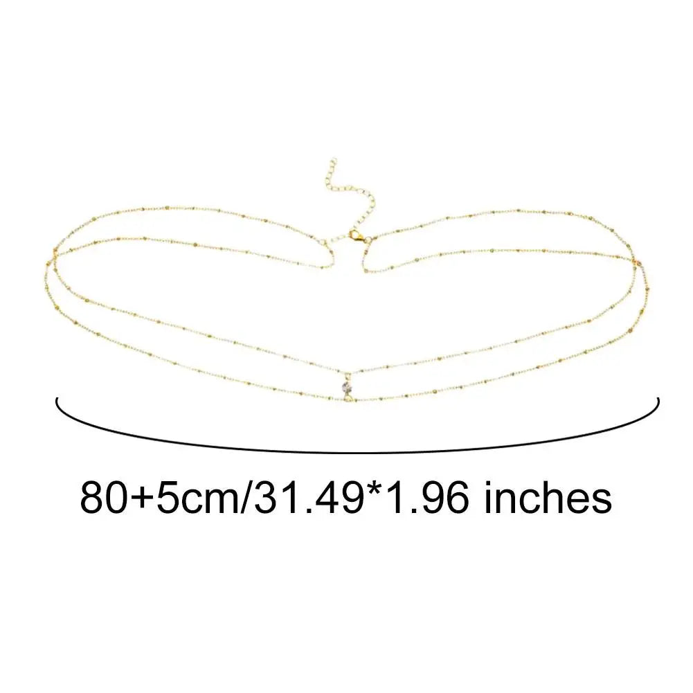 Double Layer Bead Waist Chain Jewelry for Women Summer