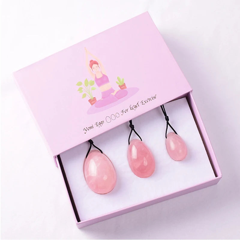 Rose Quartz & Jade Yoni Egg Set Kegel Pelvic Floor Trainer