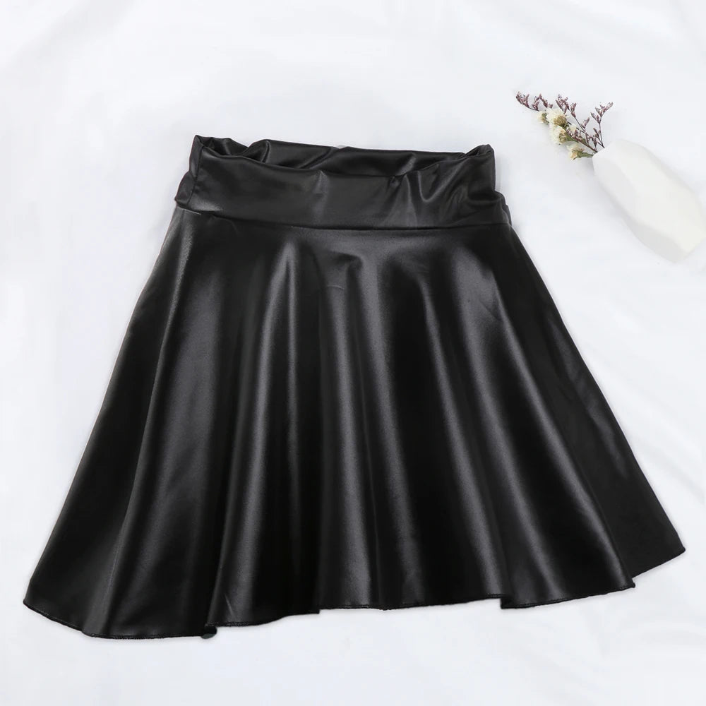 Women’s Faux Leather High-Waist Mini Skirt Nightclub