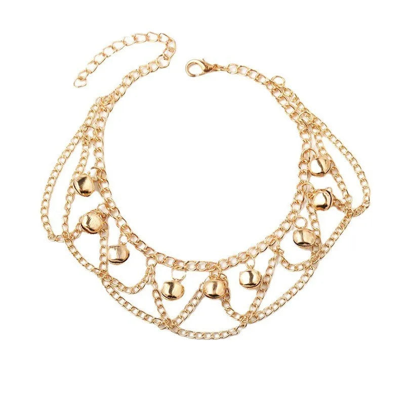Boho Beach Anklet with Bells & Tassel Jewelry Women