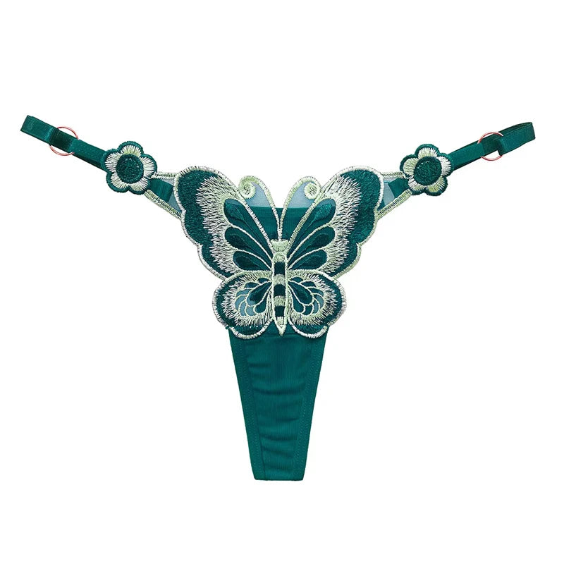 Sexy Lace Thong Women Butterfly Low-Waist Mesh Panties