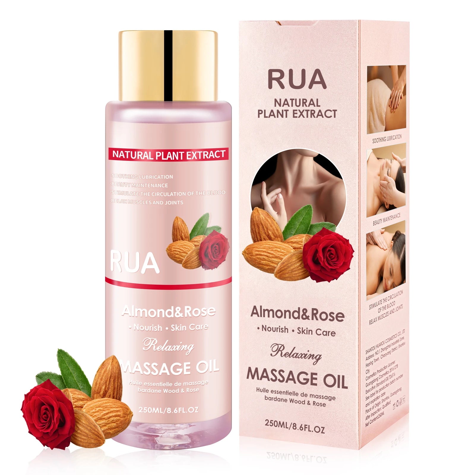 Almond & Rose Massage Oil Relaxing Moisturizing Body Oil