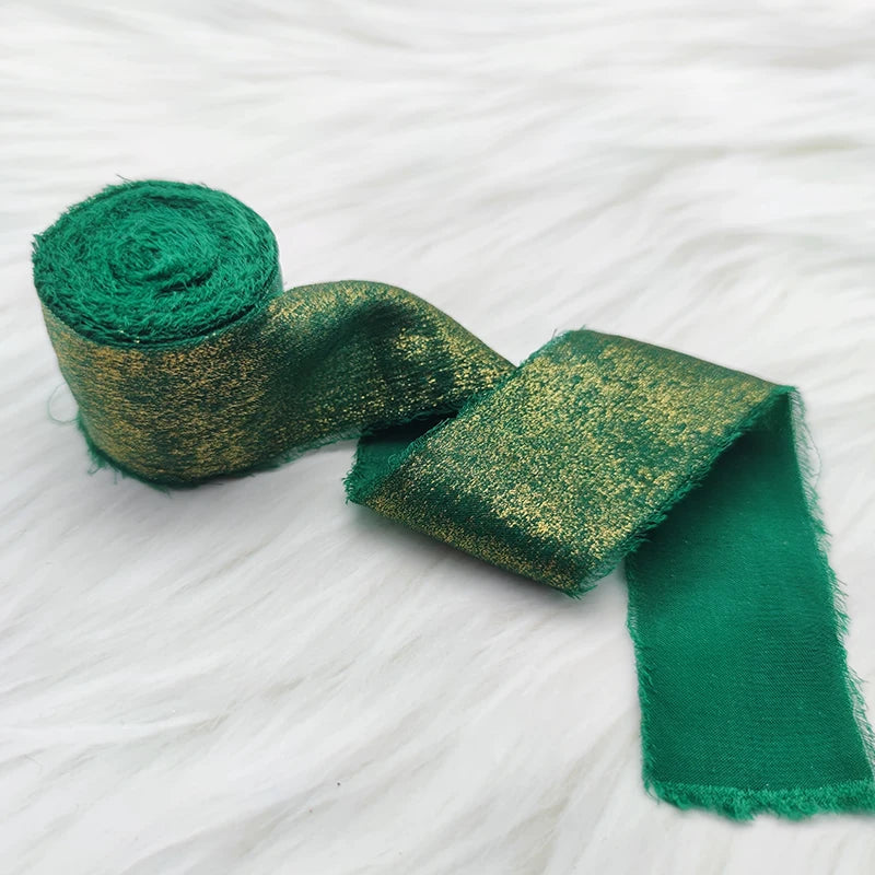 Sparkling Chiffon Silk Ribbon Bridal Bouquet Wrap Decor