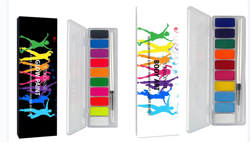 10-Color Luminous Neon Face Paint Pigments for Halloween